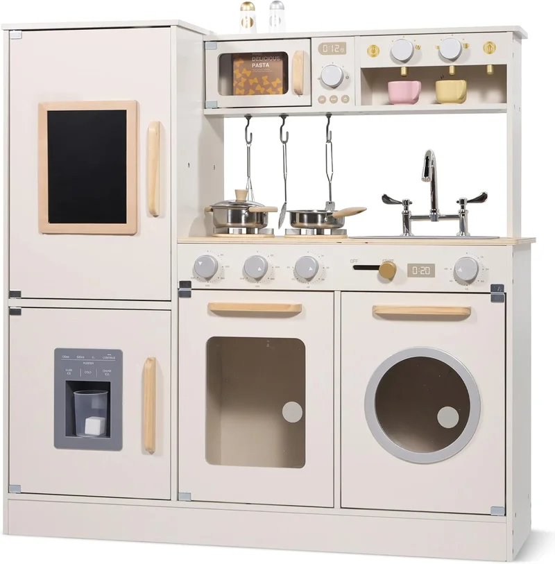 Pithfor Wooden Kitchen Playset for Toddlers - Rank 8 in Best Play Kitchen of 2025