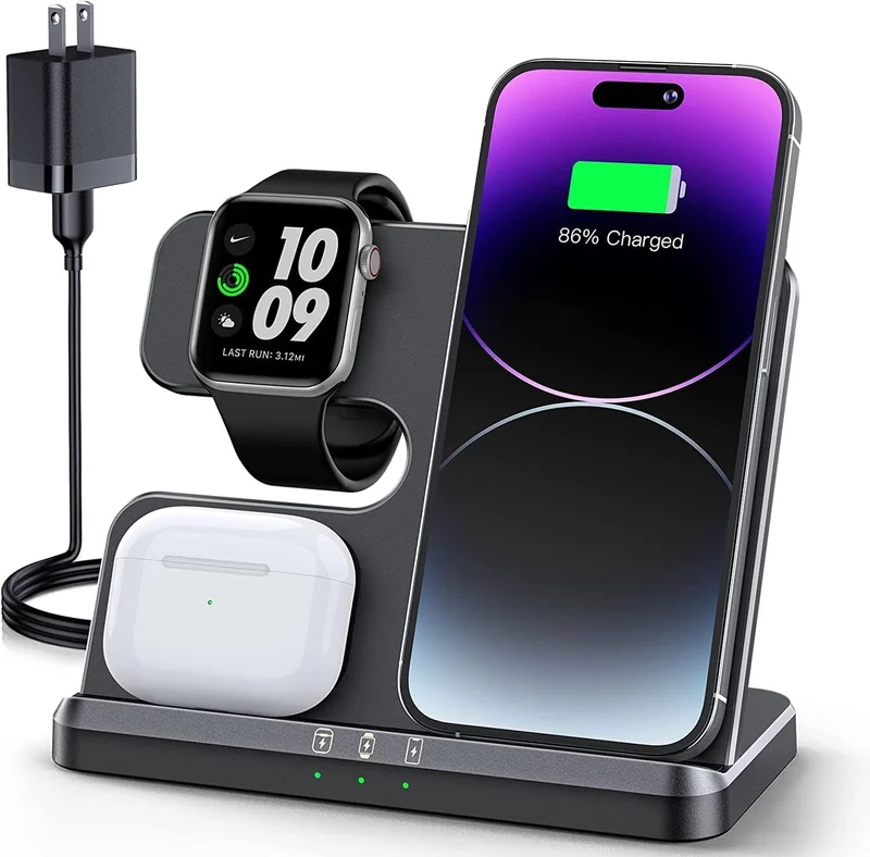 3-in-1 Wireless Charger for Apple Devices - Rank 8 in Best Iphone Charging Station of 2025