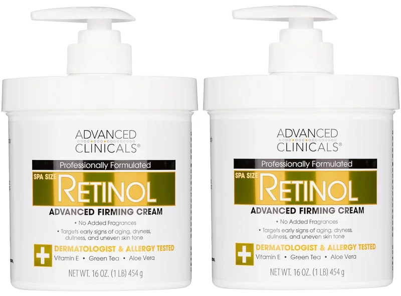 Advanced Clinicals Retinol Cream Moisturizer 16 Oz (2-Pack) - Rank 8 in Best Retinol Lotion of 2025