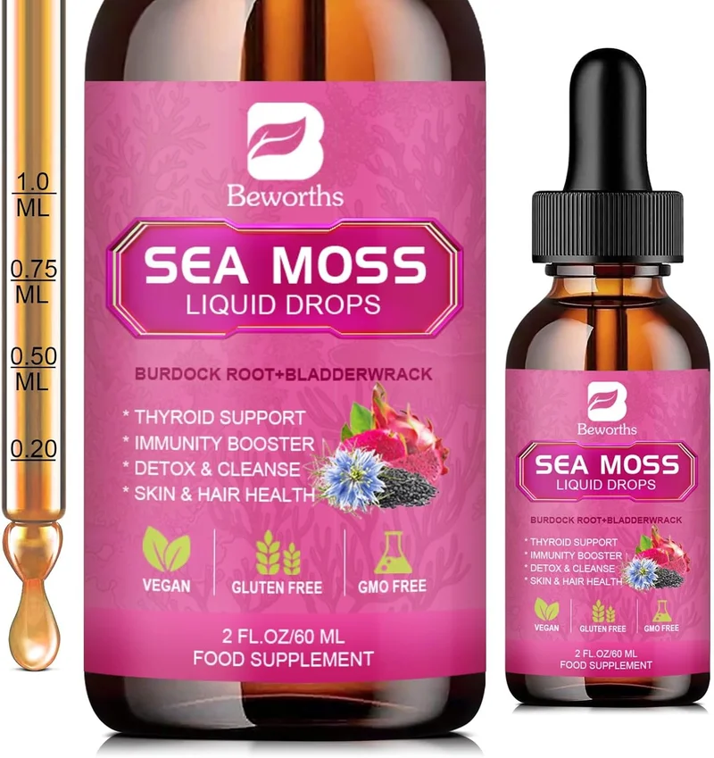 Sea Moss Liquid Drops - Immunity & Digestive Booster - Rank 6 in Best Irish Sea Moss Gel of 2025