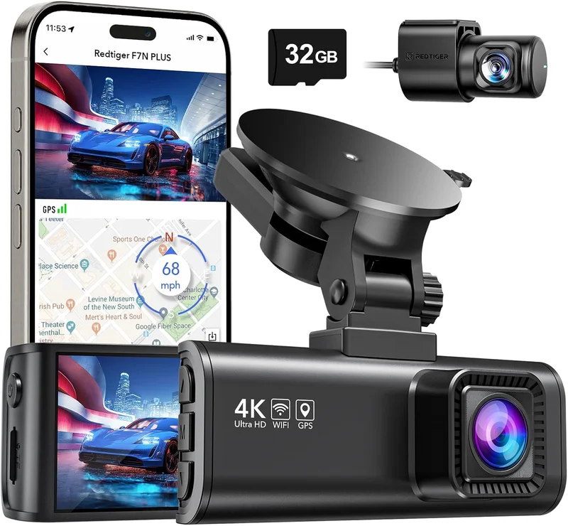 REDTIGER 4K Dash Cam with GPS and Wi-Fi - Rank 3 in Dash Cameras