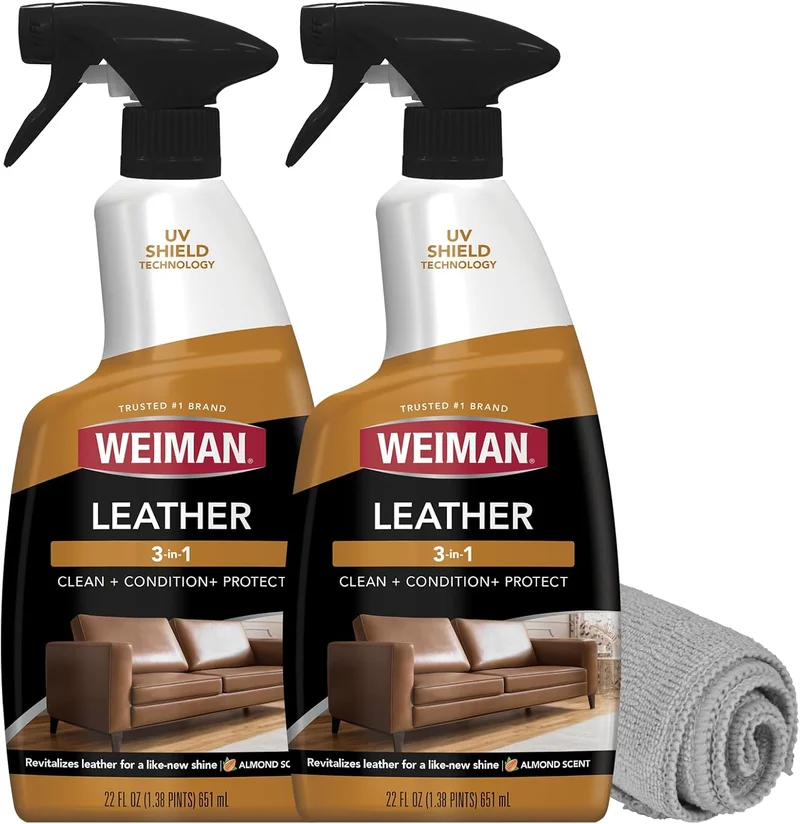 Weiman Leather Cleaner and Conditioner 2 Pack - Rank 4 in Best Leather Furniture Cleaner of 2025