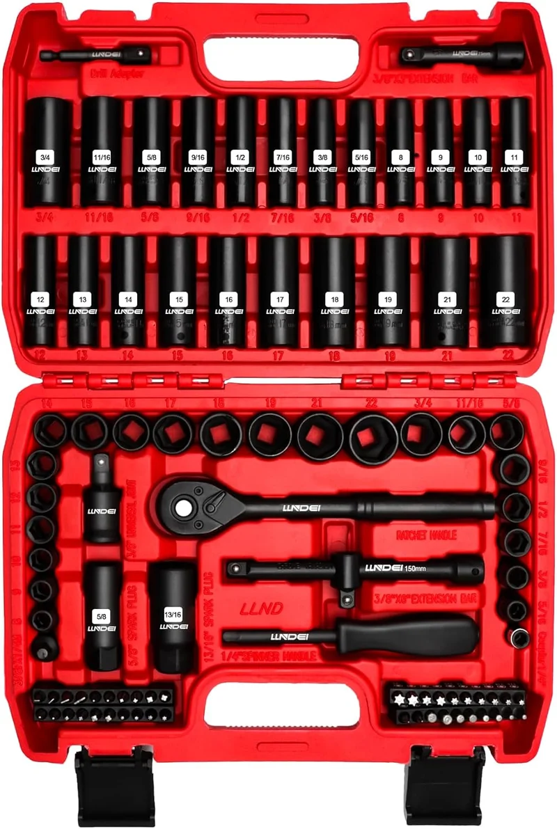 LLNDEI 3/8” Drive Impact Socket Set - Rank 4 in Best Socket Set of 2025