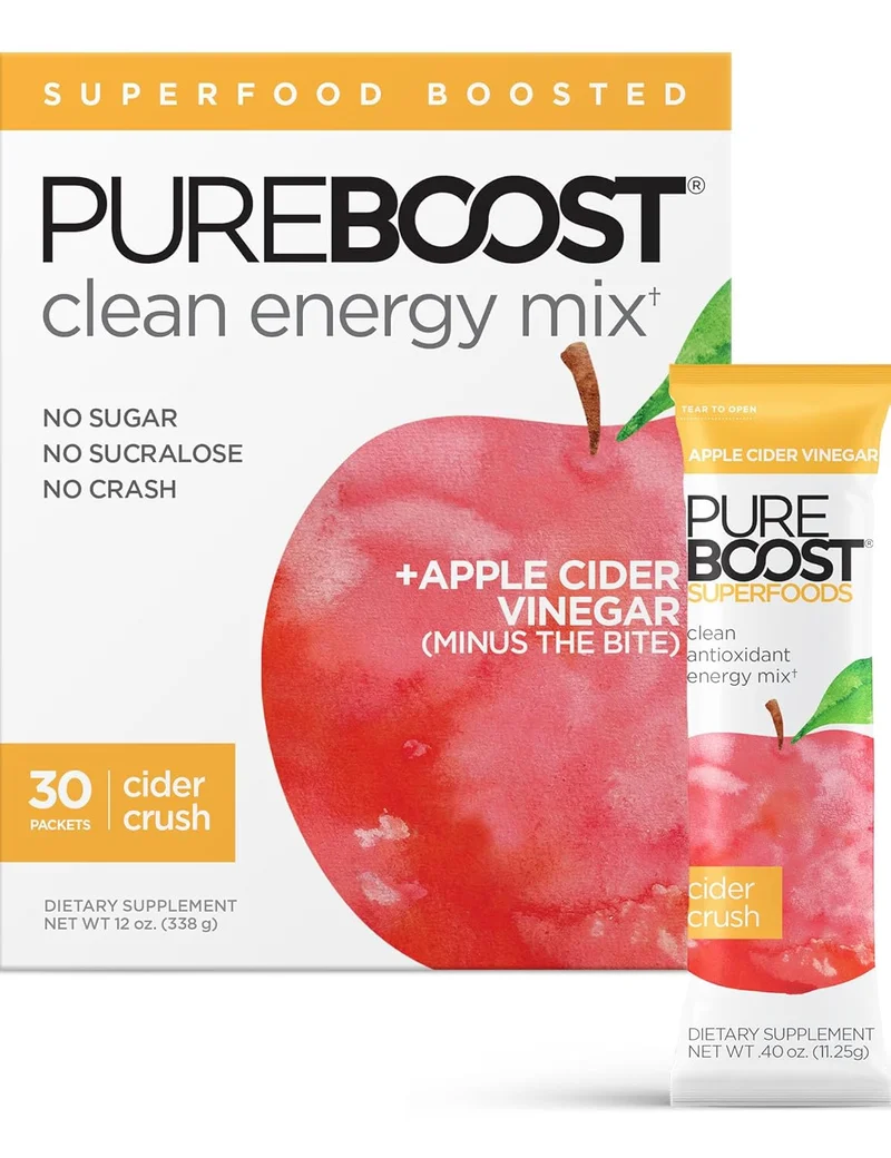 Pureboost Cider Crush Apple Cider Vinegar Drink Mix - Rank 7 in Best Apple Cider Vinegar With Mother of 2025