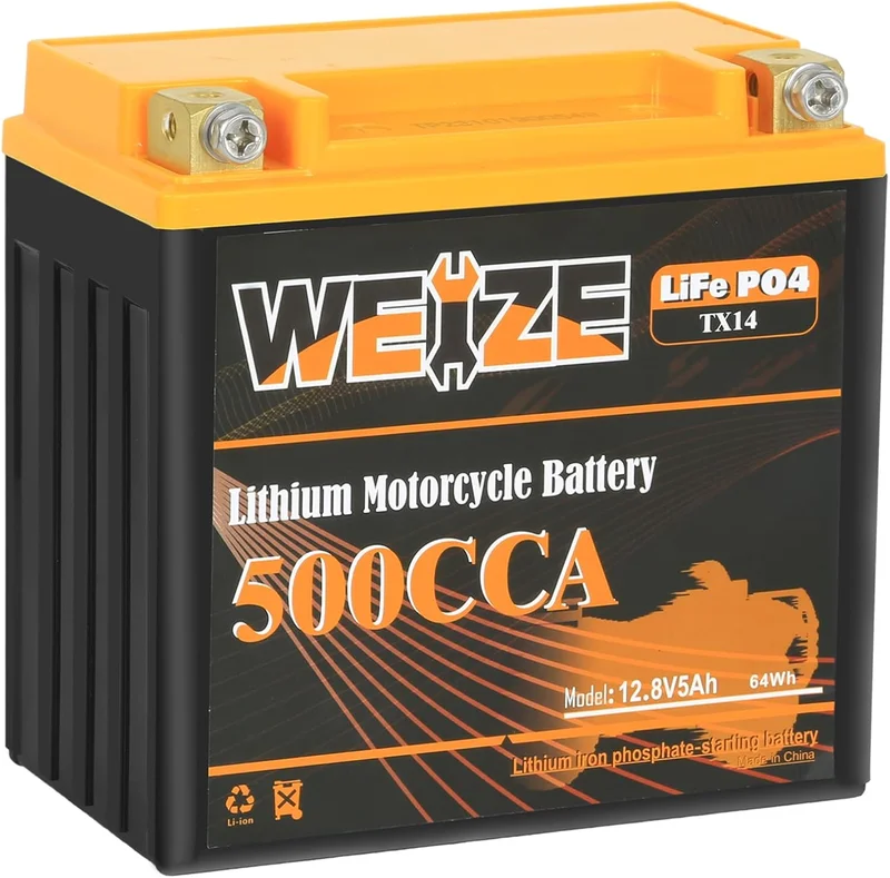 Weize Lithium YTX14-BS Motorcycle Battery - Rank 10 in Best Lithium Battery of 2025