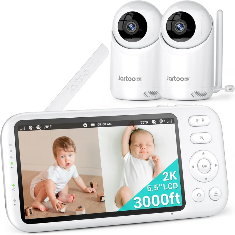 Jartoo 2K Baby Monitor with 2 Cameras - Rank 2 in Best Baby Monitor No Wifi of 2025