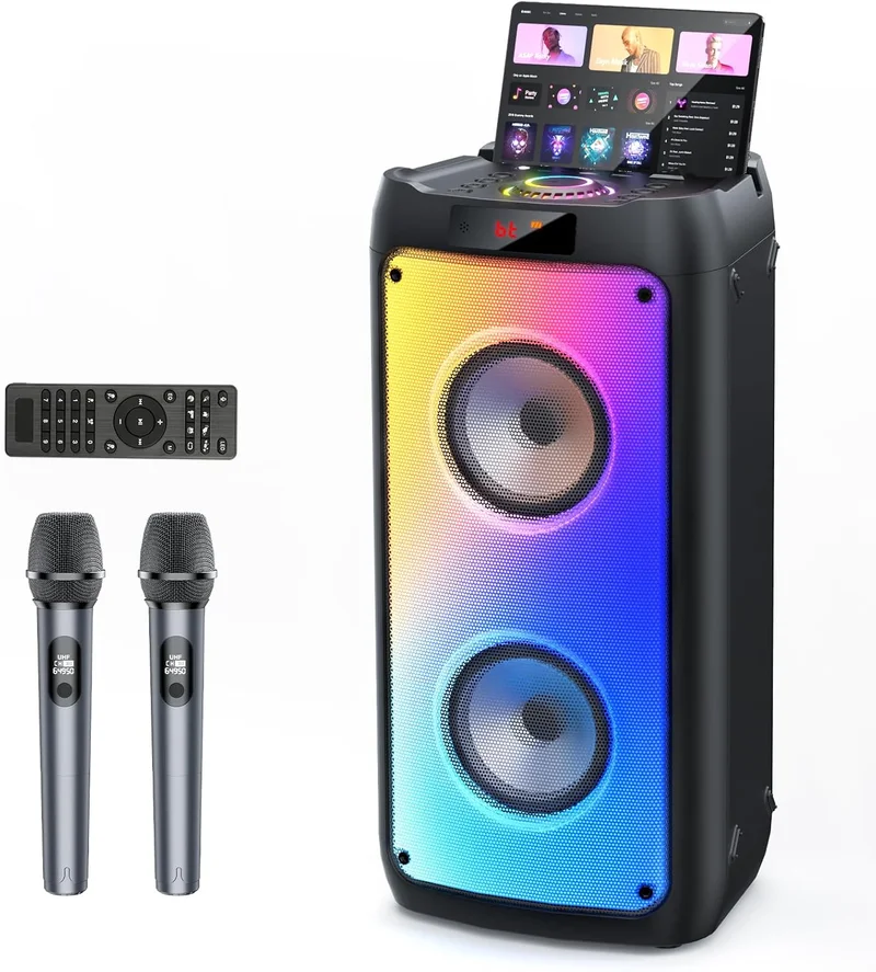 HWWR Karaoke Machine with Wireless Microphones - Rank 6 in Best Karaoke Machines of 2025
