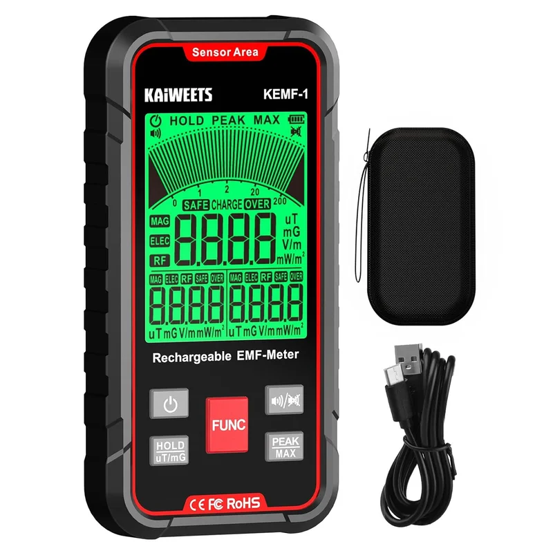 KAIWEETS EMF Detector 3-in-1 Handheld Meter - Rank 10 in Best Emf Reader of 2025