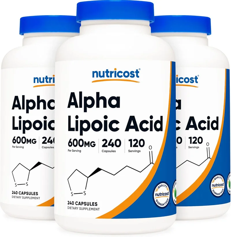 Nutricost Alpha Lipoic Acid 600mg Vegetarian - 240 Capsules - Rank 2 in Best Alpha Lipoic Acid 600mg of 2025