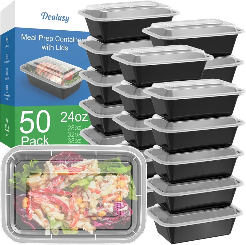 Dealusy Meal Prep Containers 24 oz, 50 Pack - Rank 6 in Best Tupperware of 2025