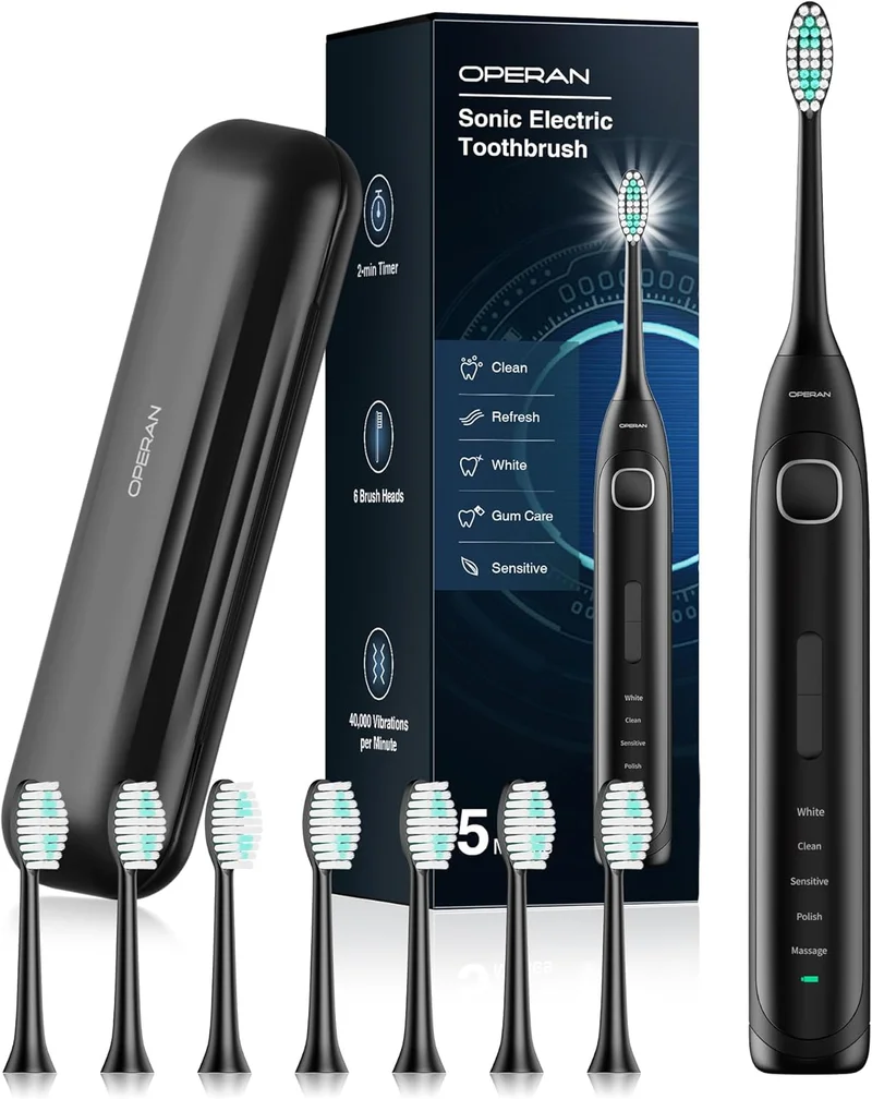 Operan Rechargeable Sonic Electric Toothbrush Black - Rank 10 in Best Electric Toothbrush For Kids of 2025