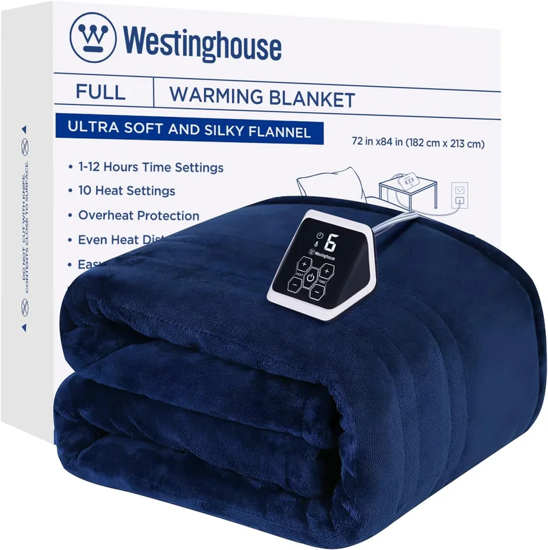 Westinghouse Electric Heating Blanket, Navy Blue - Rank 7 in Best Heated Blanket of 2025