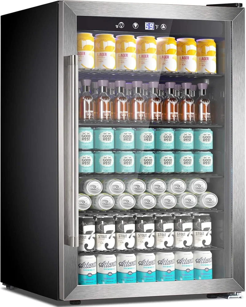 Joy Pebble Mini Fridge Beverage Cooler 145 Can - Rank 5 in Best Glass Door Mini Fridge of 2025
