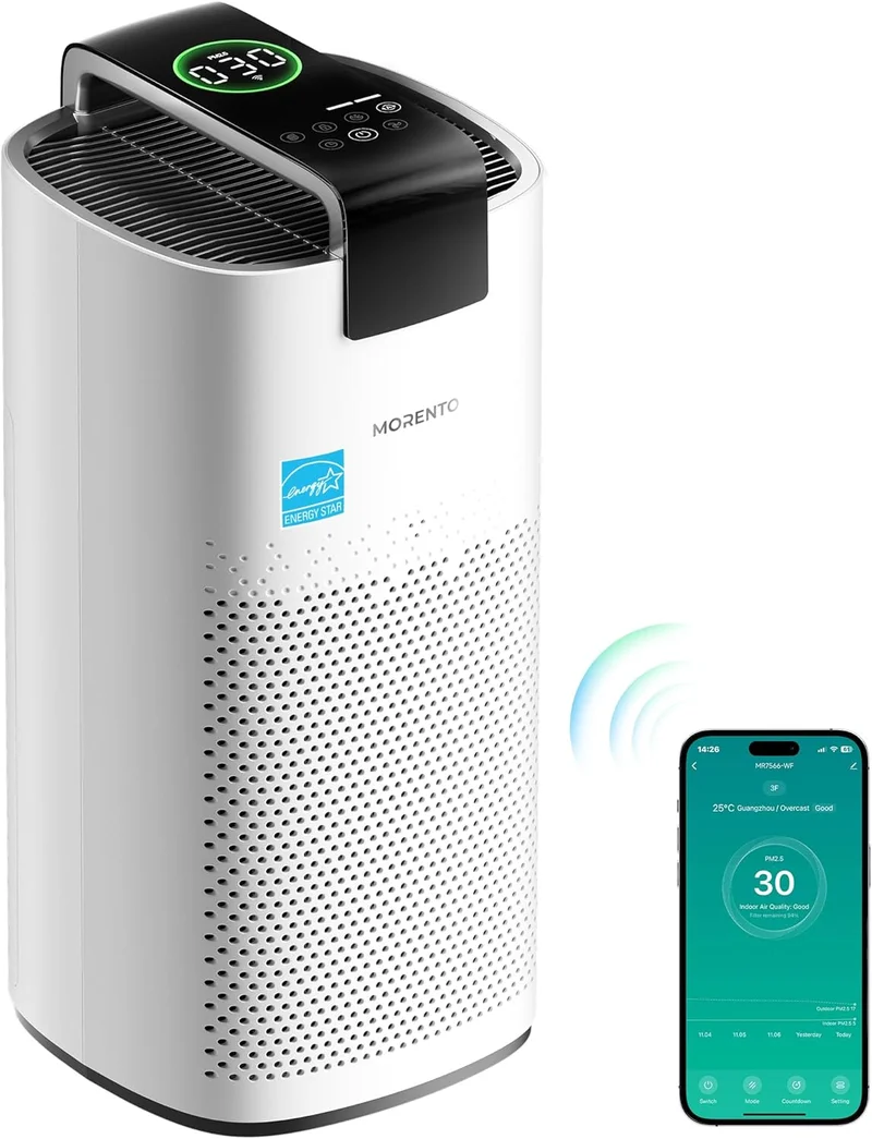 MORENTO Air Purifier with Smart WiFi and Sleep Mode - Rank 8 in Best Hepa Air Purifier of 2025