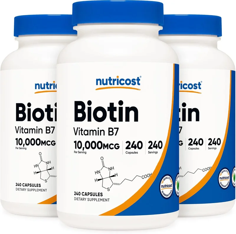 Nutricost Biotin 10,000mcg, 240 Count, Non-GMO, Gluten Free - Rank 7 in Best Biotin Vitamin of 2025