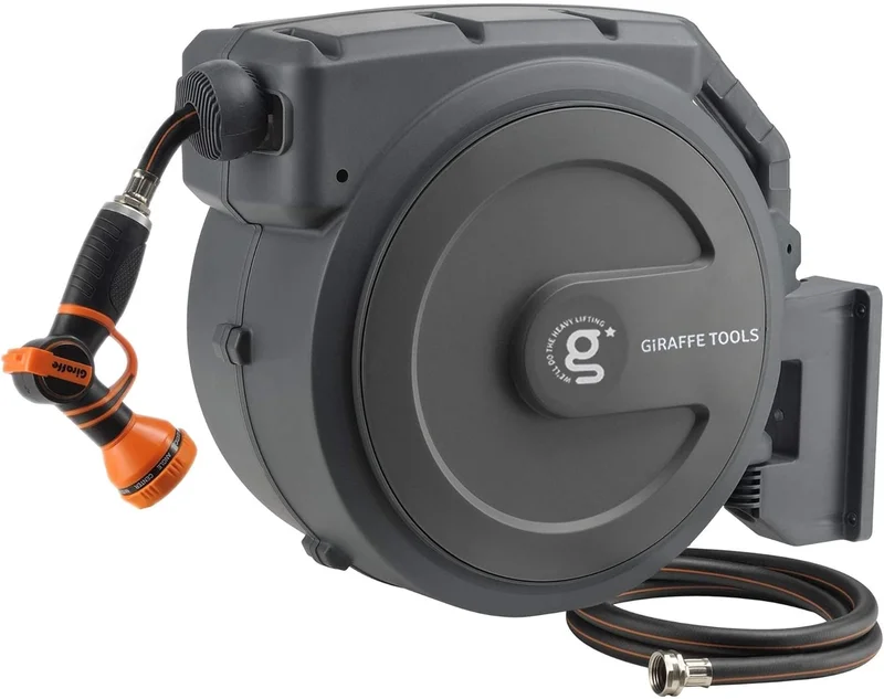 Giraffe Tools Retractable Garden Hose Reel 130ft - Rank 9 in Best Wall Mounted Hose Reel of 2025