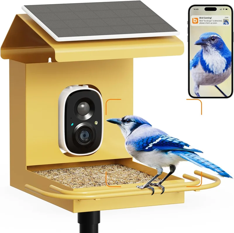 Bilantan Metal Smart Bird Feeder with Camera - Rank 3 in Best Bird Camera of 2025