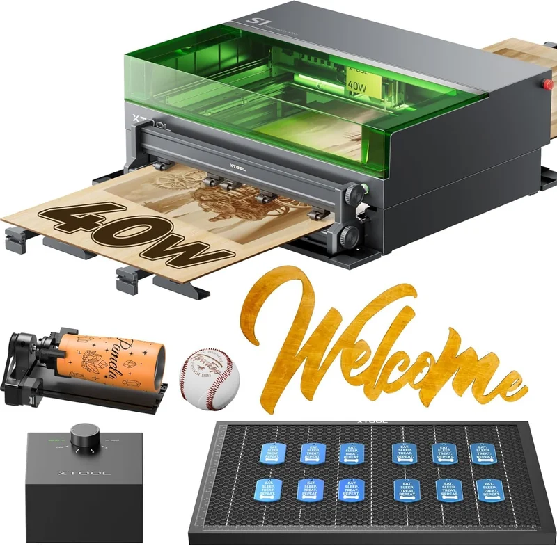 xTool S1 40W Laser Cutter and Engraver Deluxe Bundle - Rank 6 in Best Laser Cutter of 2025