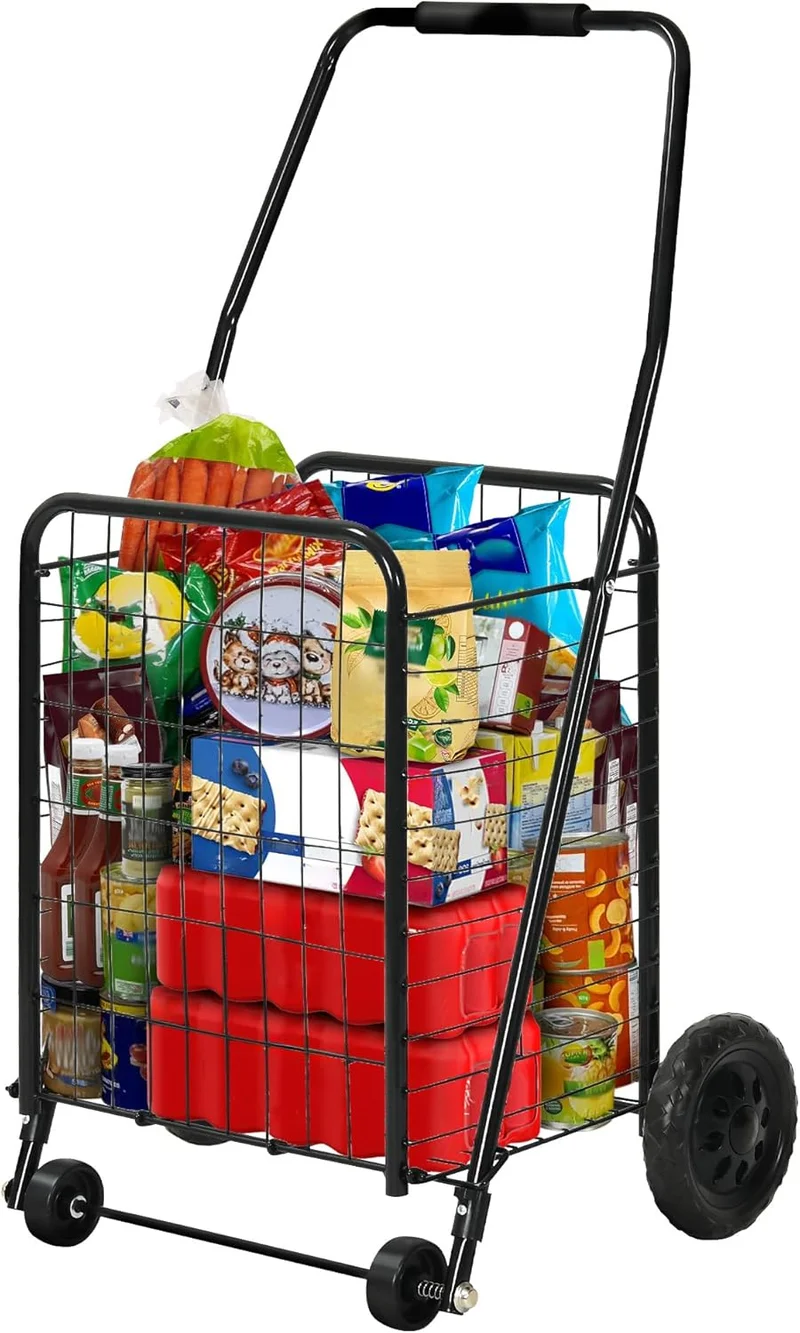 DWVO Foldable Grocery Cart with Wheels - Rank 5 in Best Folding Shopping Cart of 2025