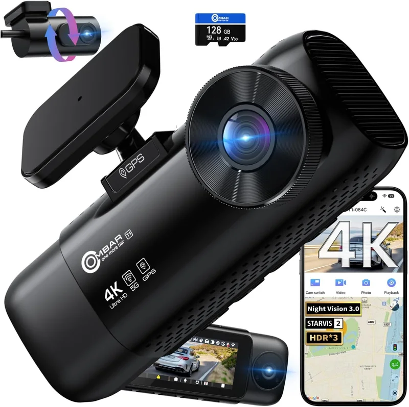 OMBAR T1 4K Triple Dash Cam - Rank 6 in Best Dash Cam For Car of 2025