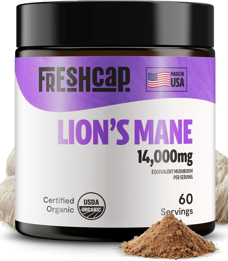 FreshCap Lion's Mane Mushroom Powder - Rank 2 in Best Lion's Mane Powder of 2025