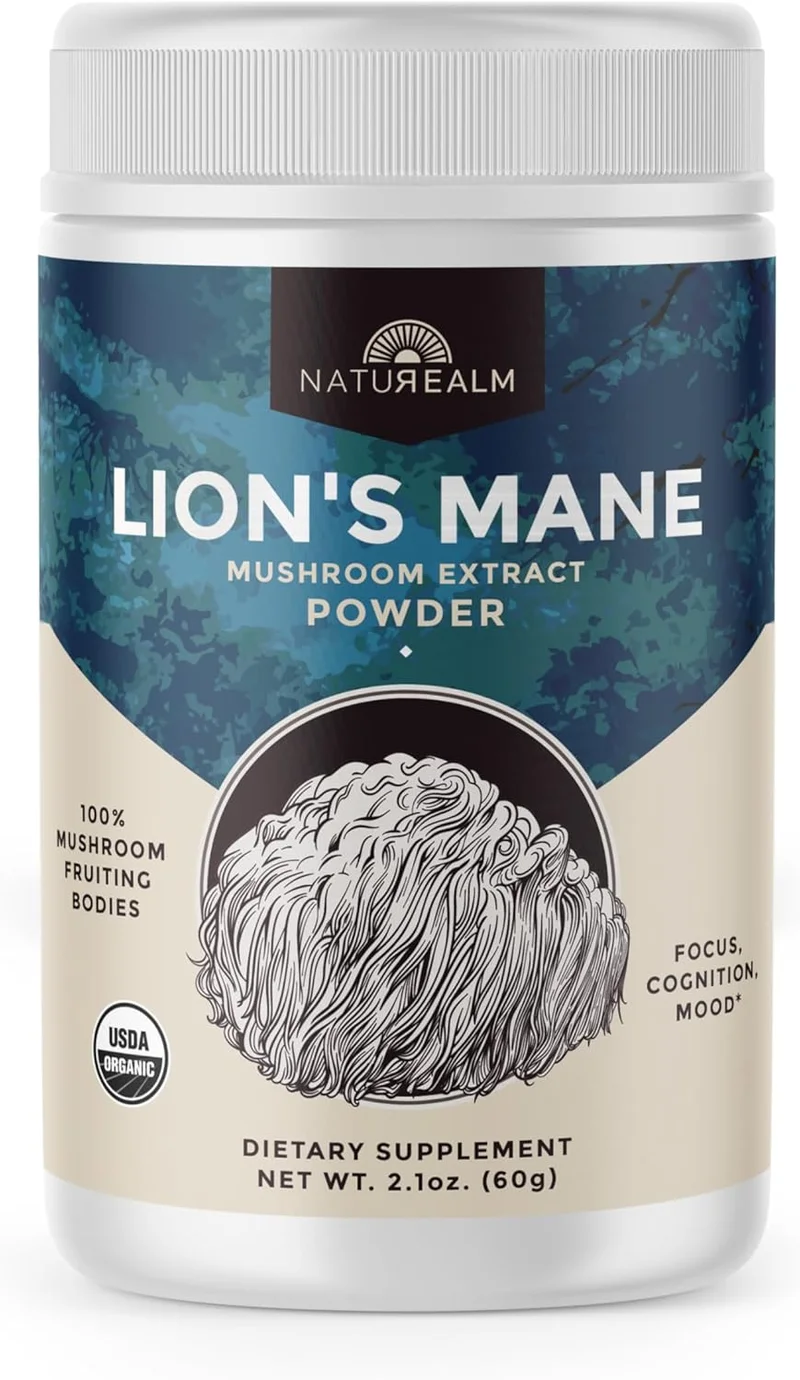 Naturealm Organic Lion's Mane Mushroom Powder - Rank 8 in Best Lion's Mane Powder of 2025