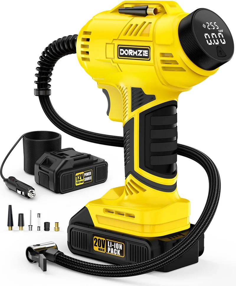 Dormzie Cordless Tire Inflator 150 PSI - Rank 5 in Best Air Compressor For Car of 2025