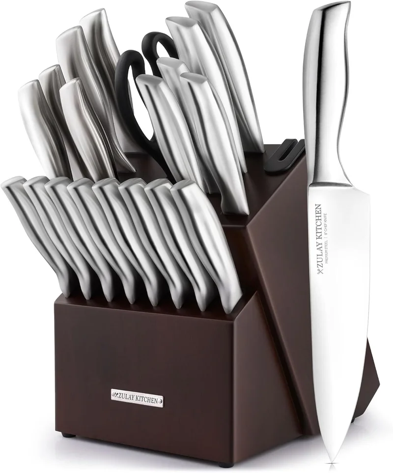 Zulay Kitchen 20-Piece Stainless Steel Knife Set - Rank 2 in Best Knife Set of 2025