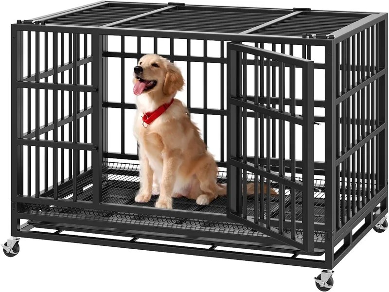 LEVELEVE Indestructible Dog Crate with Lockable Wheels - Rank 2 in Best Large Dog Crate of 2025