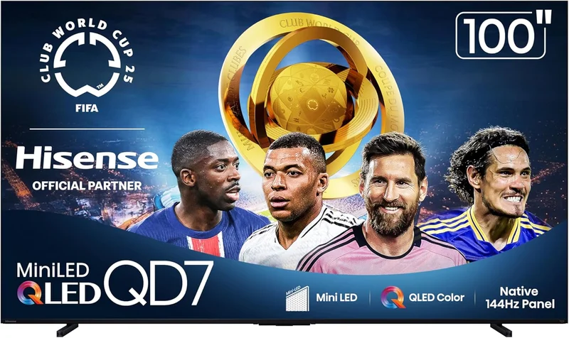 Hisense 100" QD7 Mini-LED 4K Smart TV - Rank 4 in Best 100 Inch Tv of 2025