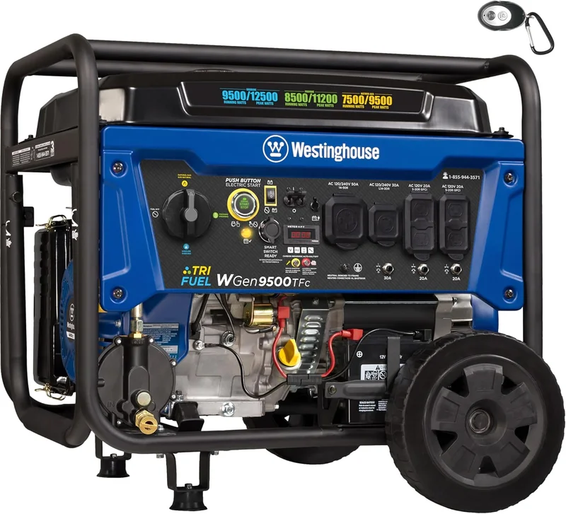 Westinghouse 12500W Tri-Fuel Backup Generator - Rank 9 in Best Home Generator of 2025