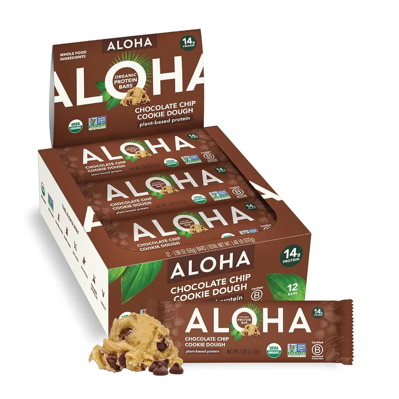 ALOHA Chocolate Chip Cookie Dough Protein Bars - Rank 10 in Best Healthy Snack of 2025