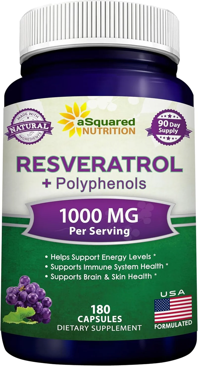 aSquared Nutrition Natural Resveratrol Antioxidant Supplement - Rank 7 in Best Resveratrol of 2025