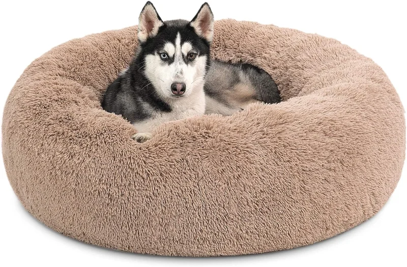 Bedsure Calming Dog Bed, Camel, 36 inches - Rank 4 in Best Dog Beds Large Sized of 2025