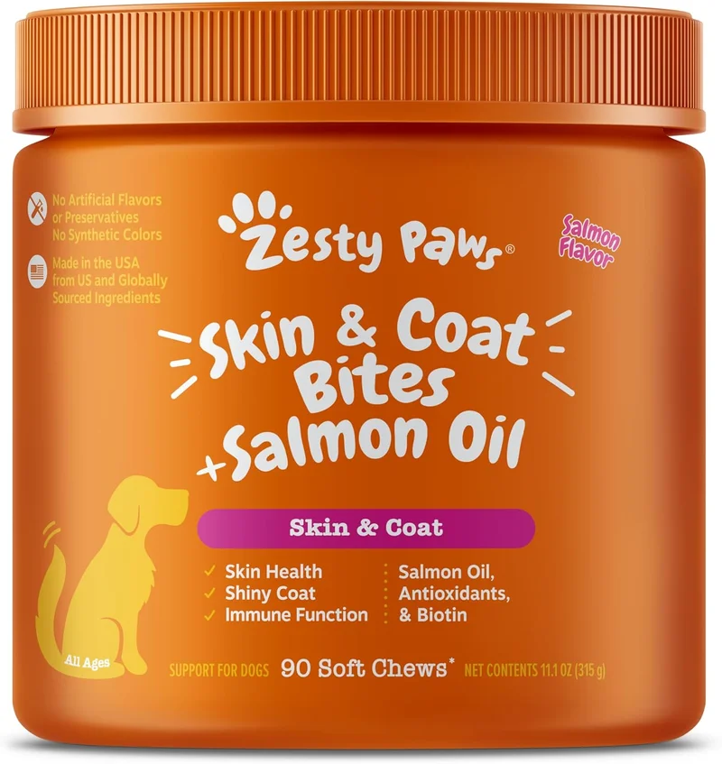 Zesty Paws Salmon Oil Dog Supplement - Rank 8 in Best Fish Oil For Dogs of 2025