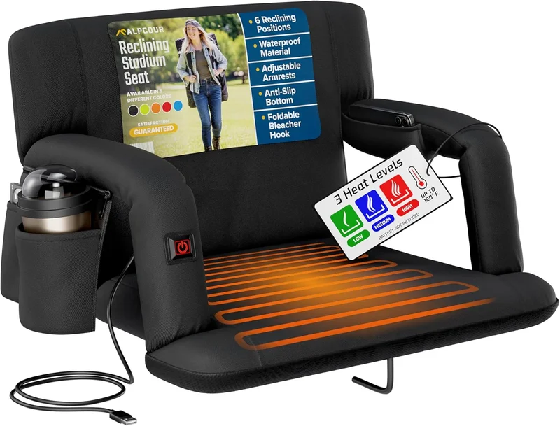 Alpcour Heated Reclining Stadium Seat - Rank 4 in Best Heated Stadium Seat of 2025