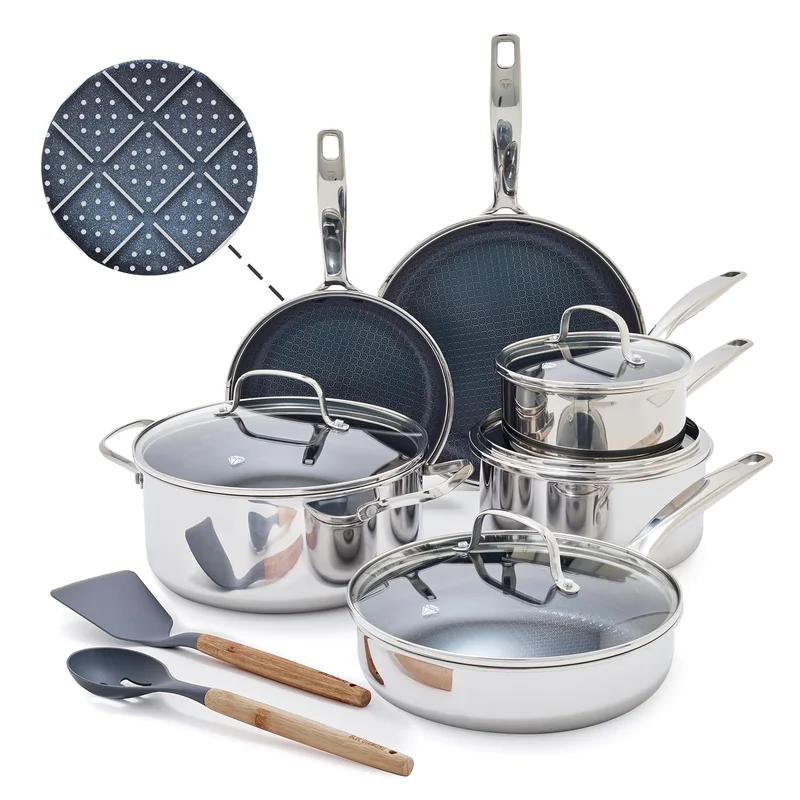 Blue Diamond Hybrid Nonstick Cookware Set - Rank 9 in Best Hexclad Cookware of 2025