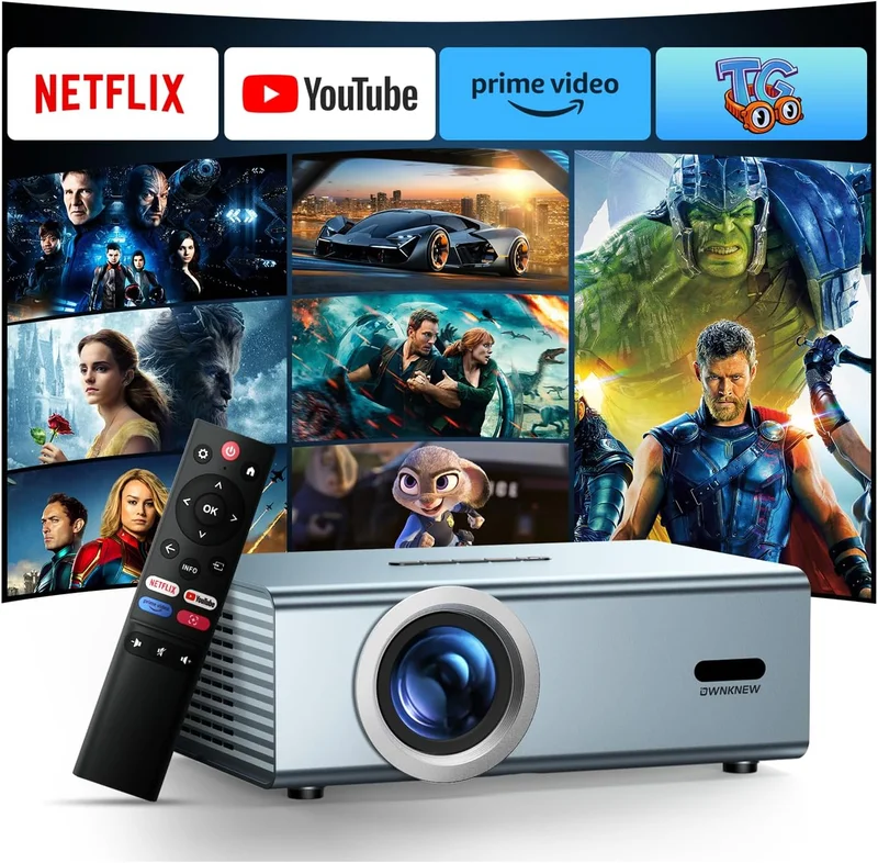 OWNKNEW Smart Projector with Netflix and Dolby Audio - Rank 8 in Best Outdoor Short Throw Projector of 2025