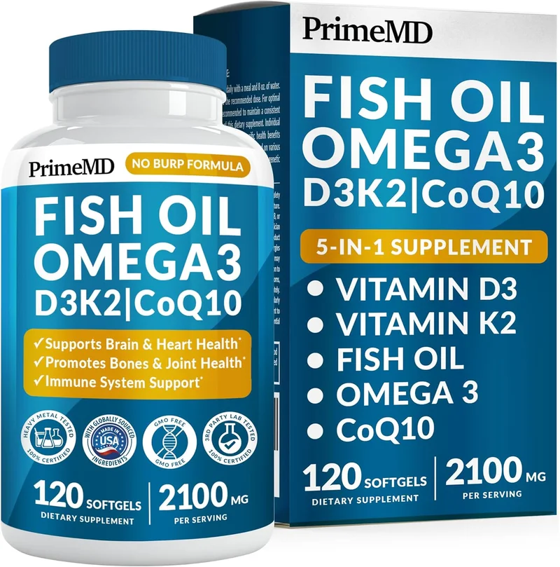 PrimeMD Omega 3 Fish Oil 2100mg Supplement - Rank 3 in Best Fish Oil Supplements of 2025