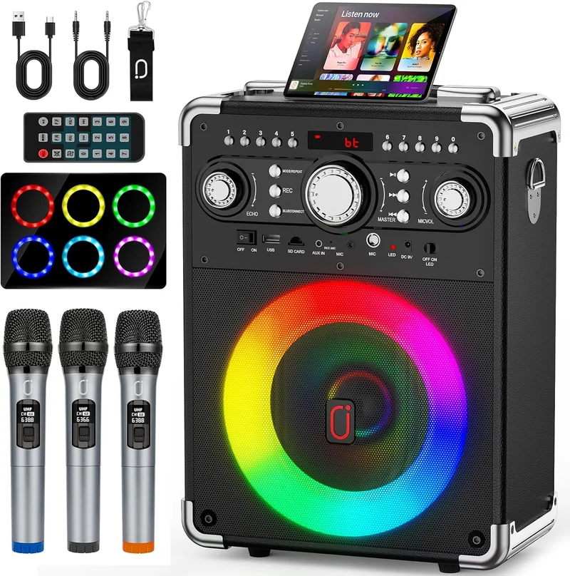 HWWR Pro Audio Karaoke Machine with Mics - Rank 6 in Best Sing Machine of 2025