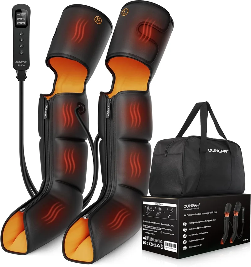 QUINEAR 3-in-1 Leg Massager with Heat and Compression Therapy - Rank 6 in Best Leg Massager of 2025