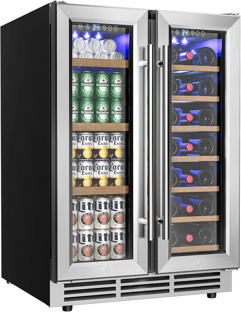 EUHOMY Dual Zone Wine and Beverage Cooler - Rank 8 in Best Beverage Refrigerator of 2025