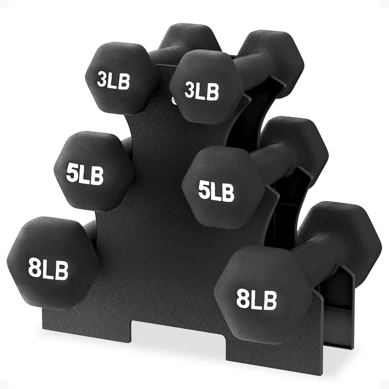 BalanceFrom Neoprene Dumbbell Set with Stand - Rank 7 in Best Weight Sets of 2025