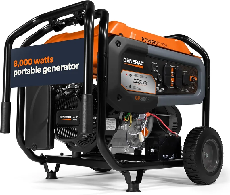 Generac GP8000E 8,000-Watt Portable Generator - Rank 8 in Best Generac Generators Prices of 2025