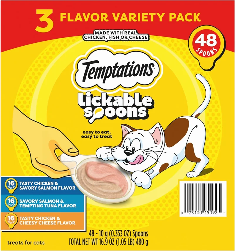 Temptations Lickable Spoons Cat Treats Variety Pack - Rank 8 in Best Cat Treat of 2025