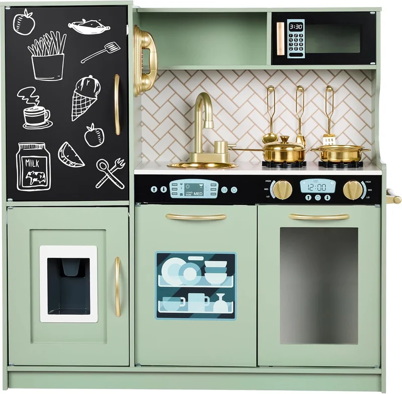 Pretend Play Kitchen Wooden Toy Set - Rank 3 in Best Play Kitchen of 2025