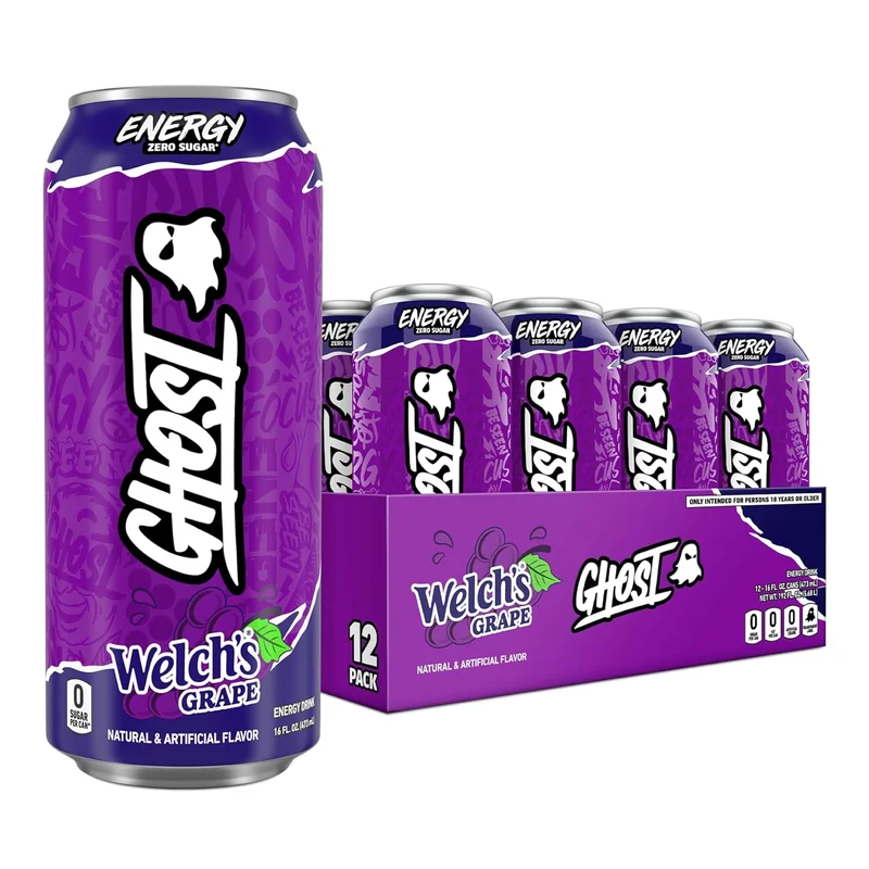 GHOST Energy Drink Welch's Grape 16oz Cans - Rank 5 in Best C4 Explosive Energy Drink of 2025