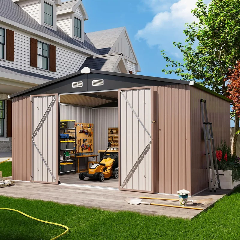 Aoxun 12x10 FT Metal Outdoor Storage Shed - Rank 8 in Best Cheap Sheds of 2025