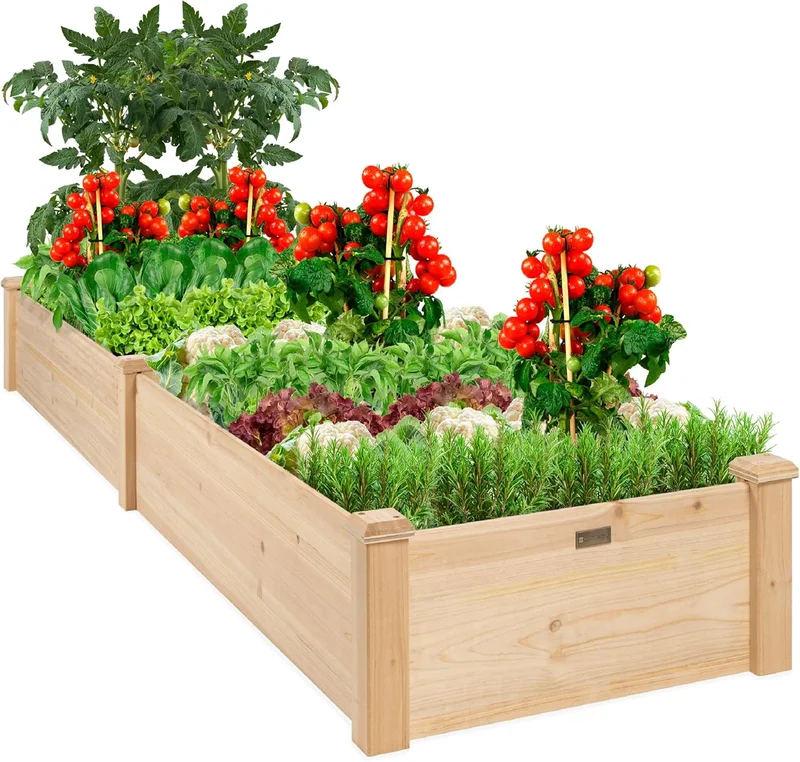 Outdoor Wooden Raised Garden Bed Planter - Rank 2 in Best Garden Bed of 2025