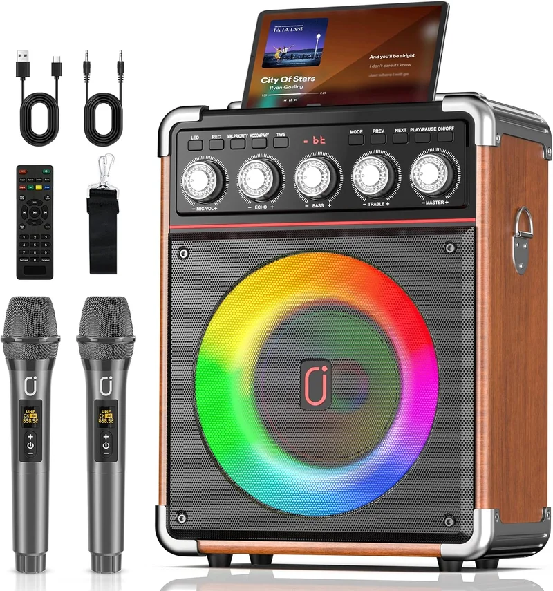PPMIC Karaoke Machine with Bluetooth and DJ Light - Rank 10 in Karaoke Machines For Adults